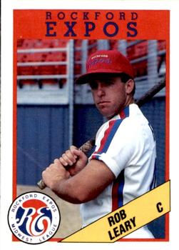 1988 Litho Center Rockford Expos #22 Rob Leary Front