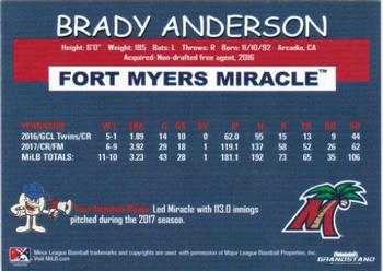 2018 Grandstand Fort Myers Miracle #NNO Brady Anderson Back