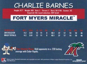 2018 Grandstand Fort Myers Miracle #NNO Charlie Barnes Back