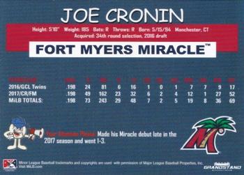 2018 Grandstand Fort Myers Miracle #NNO Joe Cronin Back