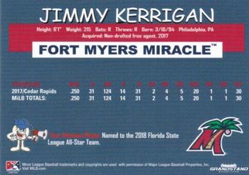 2018 Grandstand Fort Myers Miracle #NNO Jimmy Kerrigan Back