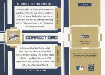 2005 Playoff Prestige - Connections #C-23 Rickey Henderson / Tony Gwynn Back