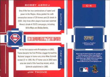 2005 Playoff Prestige - Connections #C-4 Bobby Abreu / Jim Thome Back