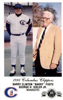 1986 Columbus Clippers Police #NNO Barry Foote / George Sisler Jr. Front