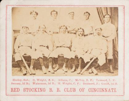 1869 Peck & Snyder #NNO Red Stocking B.B. Club of Cincinnati Front