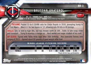 2018 Bowman Draft #BD-3 Brusdar Graterol Back
