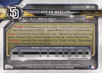 2018 Bowman Draft #BD-18 Adrian Morejon Back
