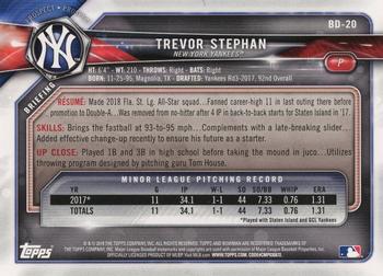 2018 Bowman Draft #BD-20 Trevor Stephan Back