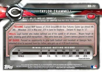 2018 Bowman Draft #BD-22 Taylor Trammell Back