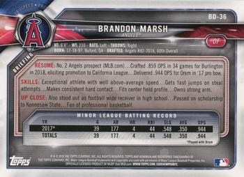 2018 Bowman Draft #BD-36 Brandon Marsh Back