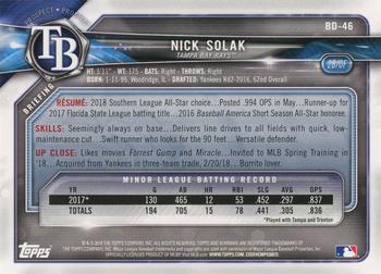 2018 Bowman Draft #BD-46 Nick Solak Back