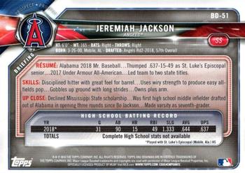 2018 Bowman Draft #BD-51 Jeremiah Jackson Back