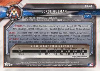 2018 Bowman Draft #BD-66 Jorge Guzman Back