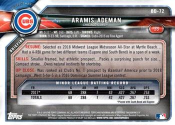 2018 Bowman Draft #BD-72 Aramis Ademan Back