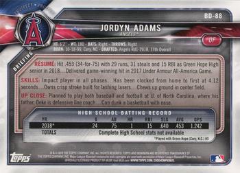 2018 Bowman Draft #BD-88 Jordyn Adams Back