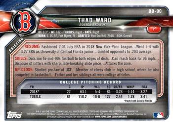 2018 Bowman Draft #BD-90 Thad Ward Back