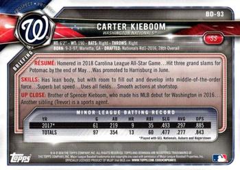 2018 Bowman Draft #BD-93 Carter Kieboom Back