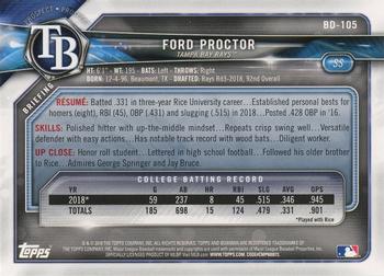 2018 Bowman Draft #BD-105 Ford Proctor Back