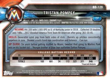 2018 Bowman Draft #BD-129 Tristan Pompey Back