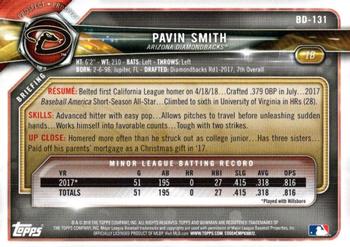 2018 Bowman Draft #BD-131 Pavin Smith Back
