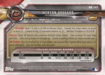 2018 Bowman Draft #BD-147 Jackson Goddard Back