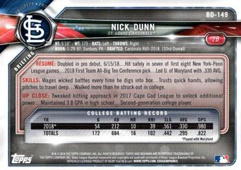 2018 Bowman Draft #BD-149 Nick Dunn Back
