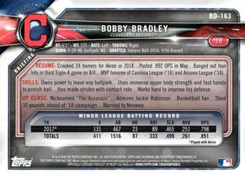 2018 Bowman Draft #BD-163 Bobby Bradley Back