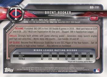 2018 Bowman Draft #BD-191 Brent Rooker Back