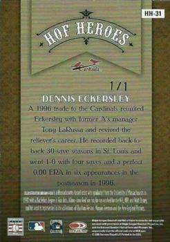 2005 Donruss Diamond Kings - HOF Heroes Signature Framed Red Platinum #HH-31 Dennis Eckersley Back