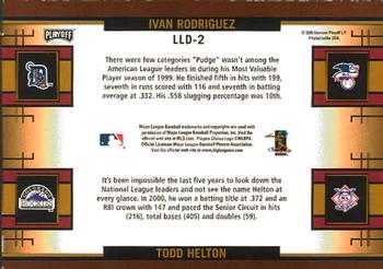2005 Playoff Prestige - League Leaders Double #LLD-2 Ivan Rodriguez / Todd Helton Back