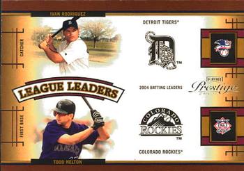 2005 Playoff Prestige - League Leaders Double #LLD-2 Ivan Rodriguez / Todd Helton Front