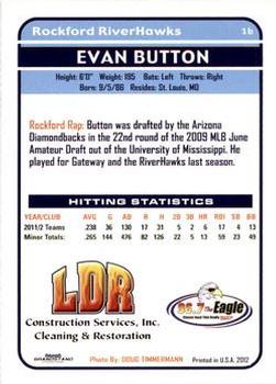 2012 Grandstand Rockford RiverHawks #NNO Evan Button Back