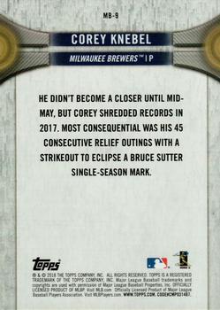 2018 Topps National Baseball Card Day - Milwaukee Brewers #MB-9 Corey Knebel Back