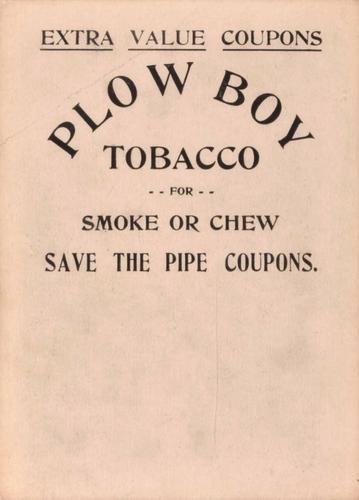 1910-12 Plow Boy Tobacco #NNO Jimmy Archer Back