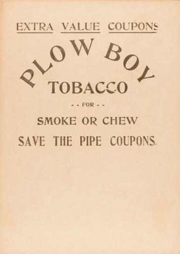 1910-12 Plow Boy Tobacco #NNO Ed Hahn Back