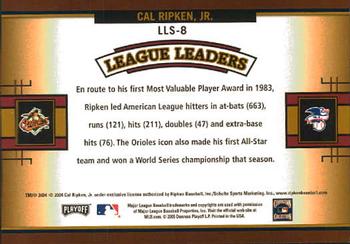 2005 Playoff Prestige - League Leaders Single #LLS-8 Cal Ripken Jr. Back