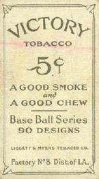 1915 Victory Tobacco (T214) #NNO Hughie Jennings Back