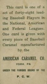 1915 American Caramel (E106) #NNO Ty Cobb Back