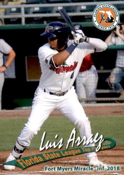 2018 Grandstand Florida State League Top Prospects #NNO Luis Arraez Front