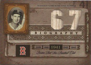2005 Playoff Prime Cuts - Biography Materials #NNO Ted Williams Front
