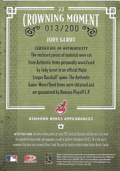 2005 Donruss Diamond Kings - Materials Bronze #77 Jody Gerut Back