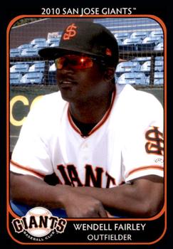 2010 Grandstand San Jose Giants #9 Wendell Fairley Front