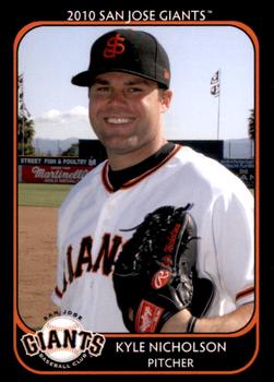 2010 Grandstand San Jose Giants #17 Kyle Nicholson Front