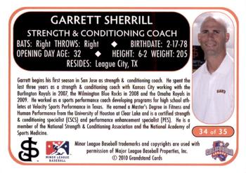 2010 Grandstand San Jose Giants #34 Garrett Sherrill Back