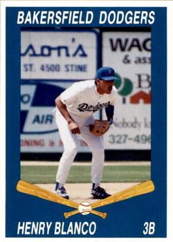 1992 Cal League Bakersfield Dodgers #3 Henry Blanco Front