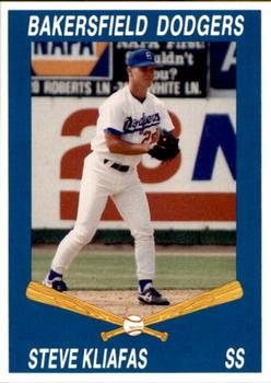 1992 Cal League Bakersfield Dodgers #14 Steve Kliafas Front