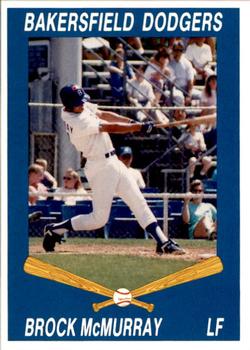 1992 Cal League Bakersfield Dodgers #16 Brock McMurray Front
