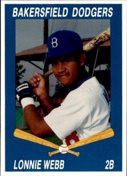 1992 Cal League Bakersfield Dodgers #28 Lonnie Webb Front