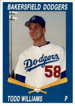 1992 Cal League Bakersfield Dodgers #29 Todd Williams Front