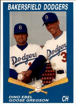 1992 Cal League Bakersfield Dodgers #31 Dino Ebel / Goose Gregson Front